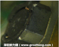 使用銀(Ag)鍍層的電源電感器(Power Inductors)，經(jīng)過推力測(cè)試后，零件端點(diǎn)上已經(jīng)看不到任何鍍層的痕跡了，所以其耐推力就比較小。