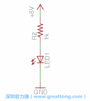 如圖所示放置一個開關(guān)（switch）、10K電阻器（10k resistor）和0.1μF的電容（0.1μF capacitor），并把開關(guān)的一端連到接地端上。