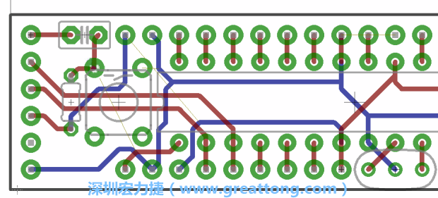 4.2. 然后在電路板的背面進行布線。